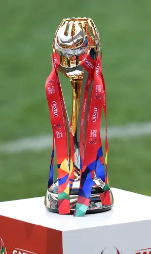 Close up of Castle Lager Lions Series trophy